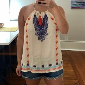 [THML] embroidered halter top